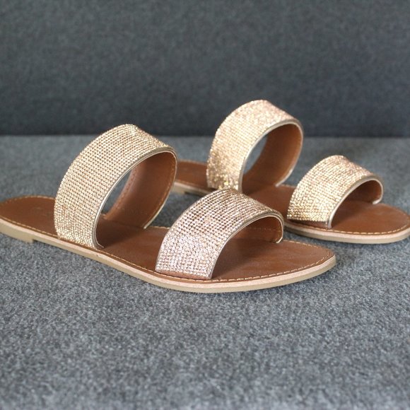 Shein She&In Rhinestone Strap Sandal Nude Tan